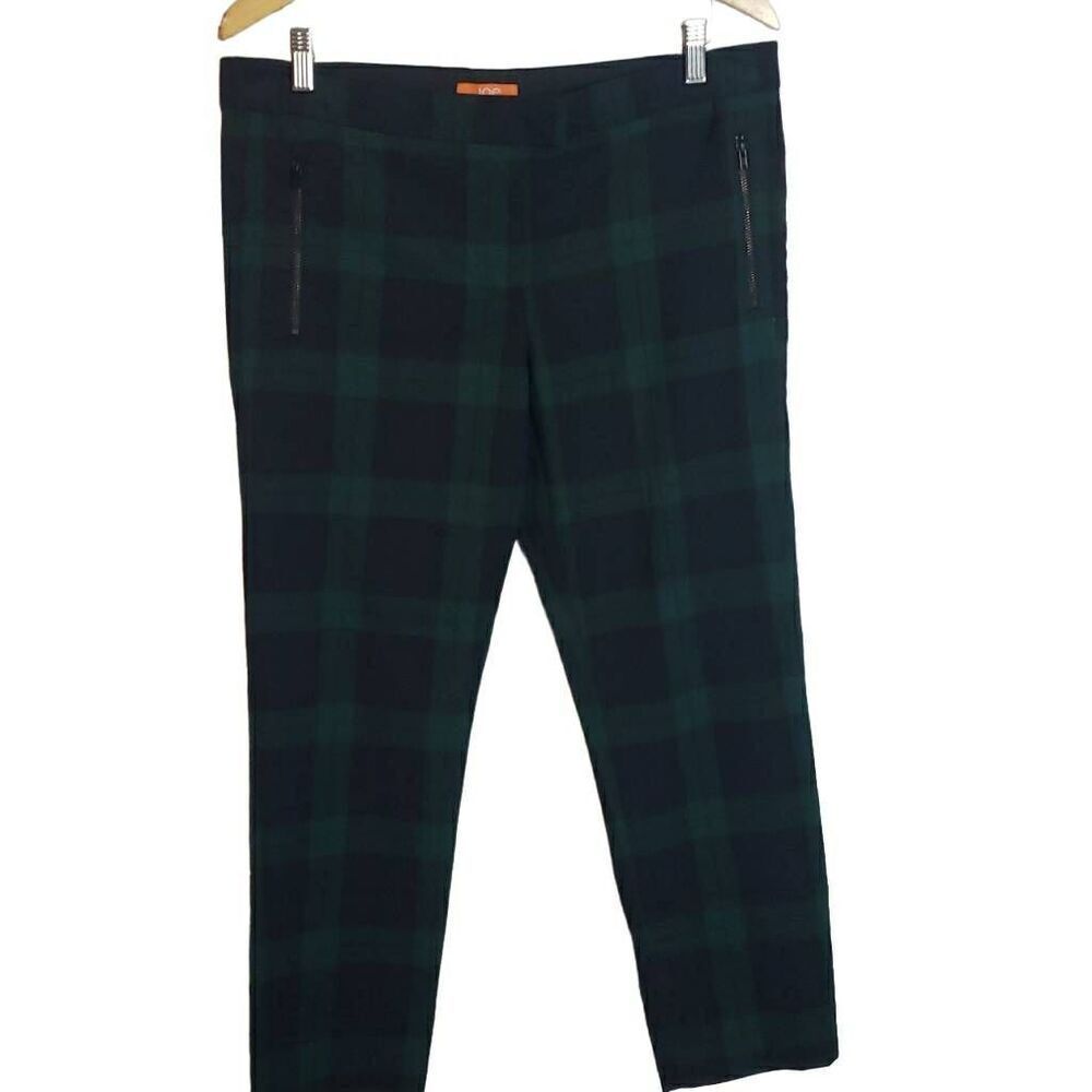 Joe Fresh Green and Navy Blue Plaid Pants Size 10
